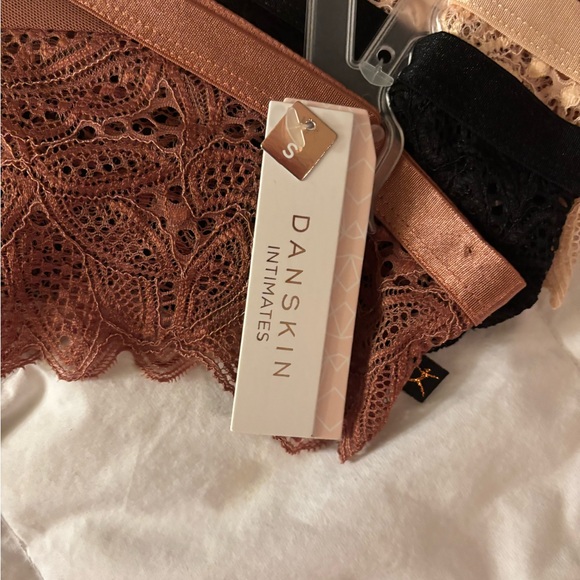 Danskin Lace cheeky fit thong Panties Set in Black and shades tan and Brown - Picture 3 of 5